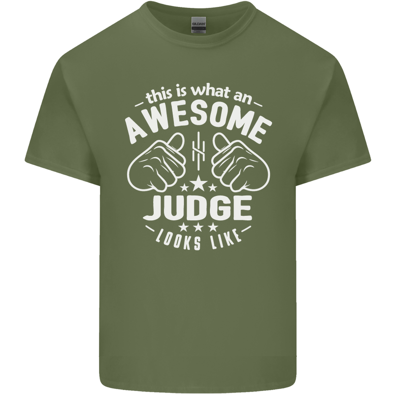 This Is What an Awesome Judge Looks Like Mens Cotton T-Shirt Tee Top Military Green