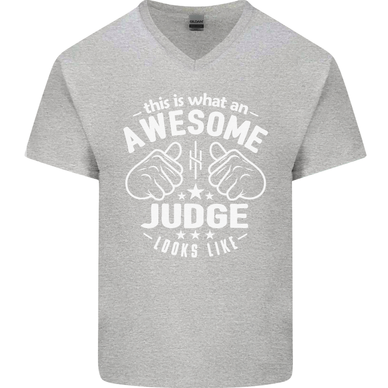This Is What an Awesome Judge Looks Like Mens V-Neck Cotton T-Shirt Sports Grey