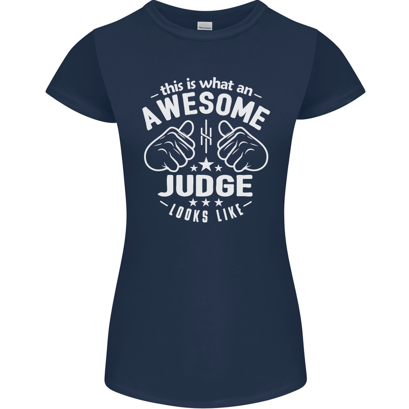 This Is What an Awesome Judge Looks Like Womens Petite Cut T-Shirt Navy Blue