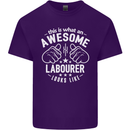 This Is What an Awesome Labourer Looks Like Mens Cotton T-Shirt Tee Top Purple