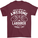 This Is What an Awesome Labourer Looks Like Mens T-Shirt Cotton Gildan Maroon