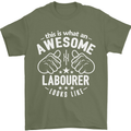 This Is What an Awesome Labourer Looks Like Mens T-Shirt Cotton Gildan Military Green