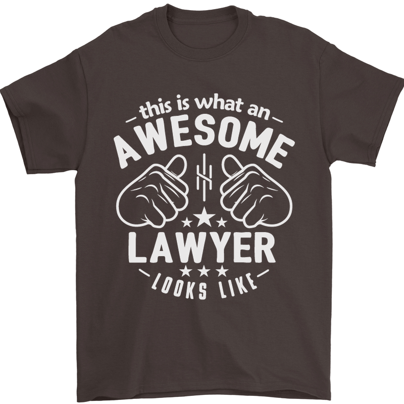 This Is What an Awesome Lawyer Looks Like Mens T-Shirt Cotton Gildan Dark Chocolate
