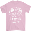 This Is What an Awesome Lawyer Looks Like Mens T-Shirt Cotton Gildan Light Pink