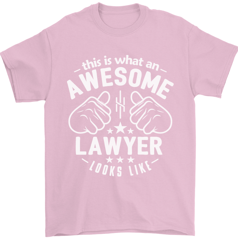 This Is What an Awesome Lawyer Looks Like Mens T-Shirt Cotton Gildan Light Pink