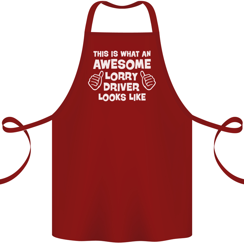 This Is What an Awesome Lorry Driver Looks Cotton Apron 100% Organic Maroon