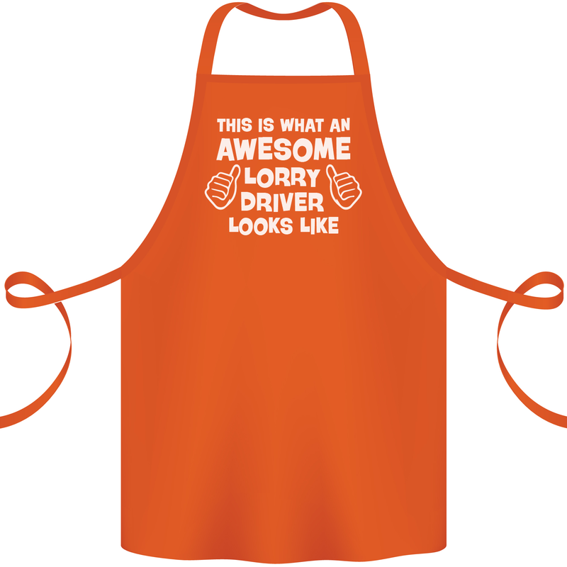 This Is What an Awesome Lorry Driver Looks Cotton Apron 100% Organic Orange
