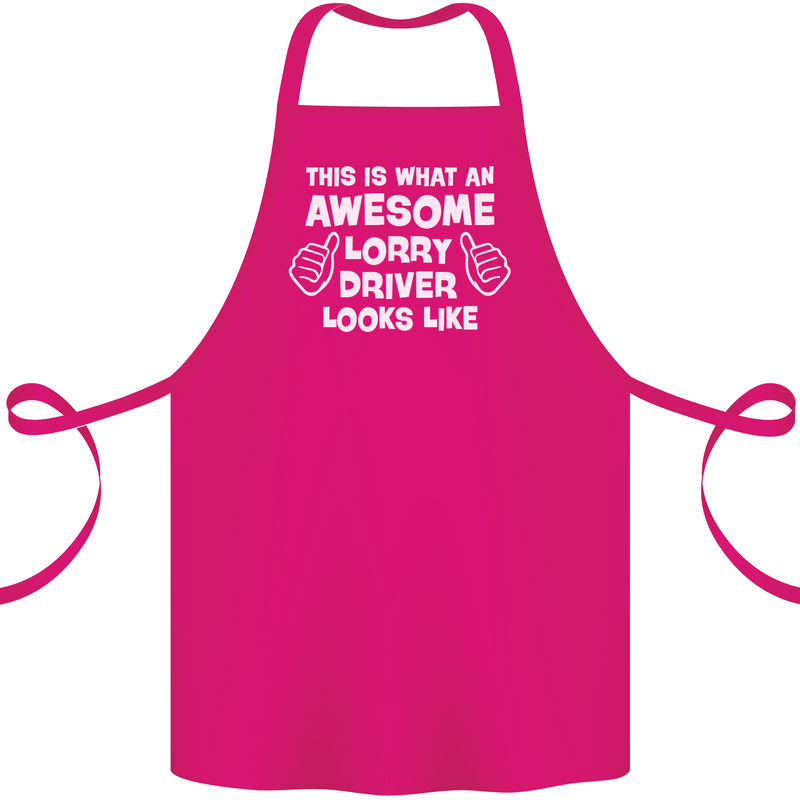 This Is What an Awesome Lorry Driver Looks Cotton Apron 100% Organic Pink
