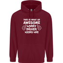 This Is What an Awesome Lorry Driver Looks Mens 80% Cotton Hoodie Maroon