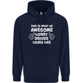 This Is What an Awesome Lorry Driver Looks Mens 80% Cotton Hoodie Navy Blue
