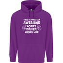 This Is What an Awesome Lorry Driver Looks Mens 80% Cotton Hoodie Purple