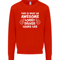This Is What an Awesome Lorry Driver Looks Mens Sweatshirt Jumper Bright Red