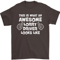 This Is What an Awesome Lorry Driver Looks Mens T-Shirt Cotton Gildan Dark Chocolate