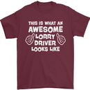 This Is What an Awesome Lorry Driver Looks Mens T-Shirt Cotton Gildan Maroon