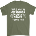 This Is What an Awesome Lorry Driver Looks Mens T-Shirt Cotton Gildan Military Green