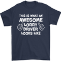 This Is What an Awesome Lorry Driver Looks Mens T-Shirt Cotton Gildan Navy Blue