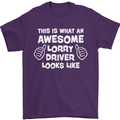 This Is What an Awesome Lorry Driver Looks Mens T-Shirt Cotton Gildan Purple
