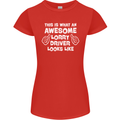 This Is What an Awesome Lorry Driver Looks Womens Petite Cut T-Shirt Red