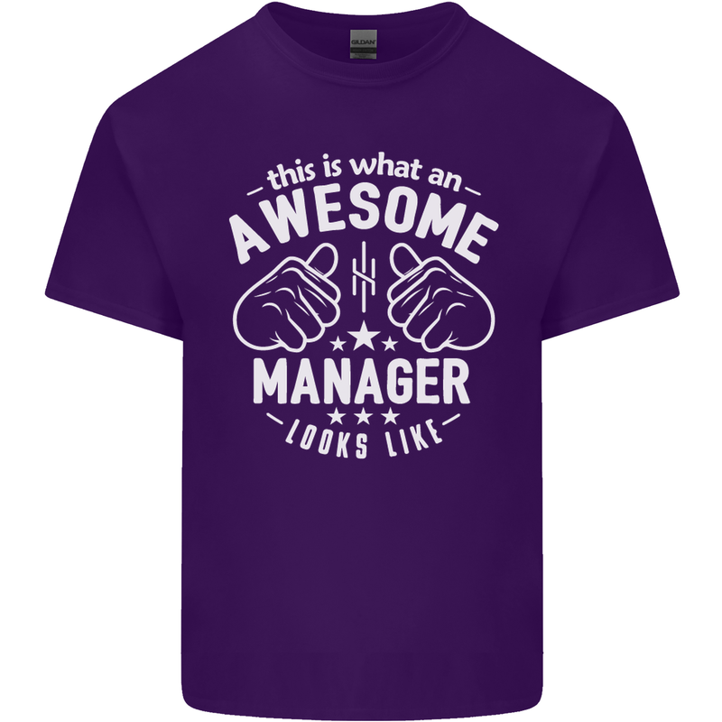 This Is What an Awesome Manager Looks Like Mens Cotton T-Shirt Tee Top Purple