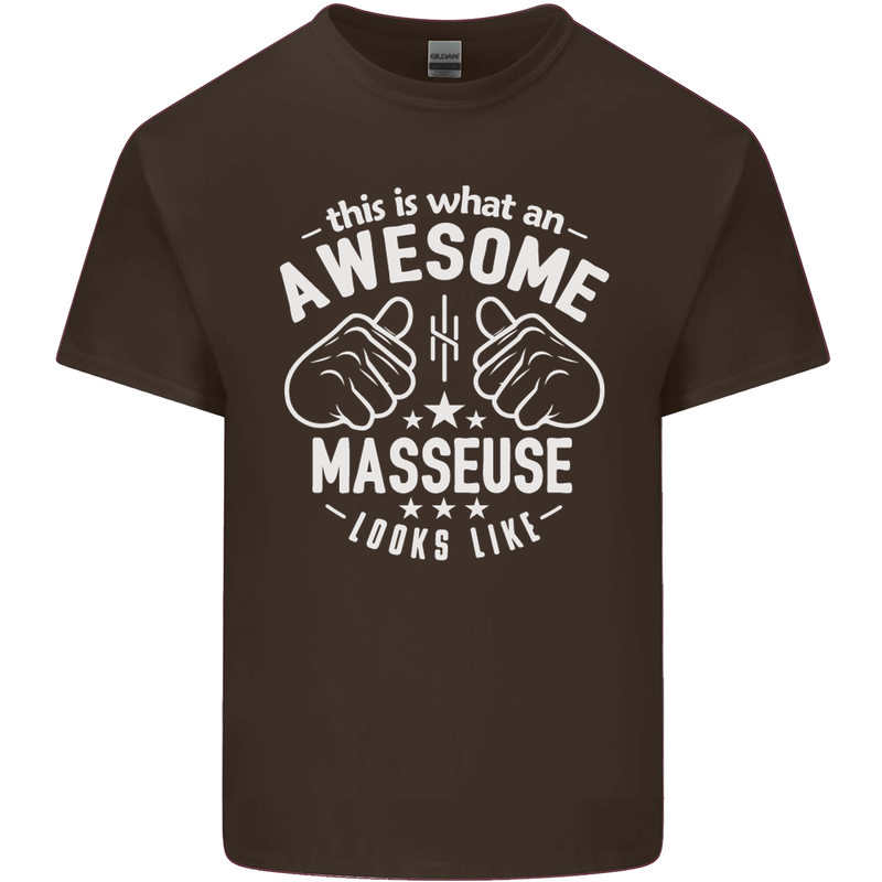 This Is What an Awesome Masseuse Looks Like Mens Cotton T-Shirt Tee Top Dark Chocolate