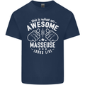 This Is What an Awesome Masseuse Looks Like Mens Cotton T-Shirt Tee Top Navy Blue