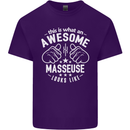 This Is What an Awesome Masseuse Looks Like Mens Cotton T-Shirt Tee Top Purple