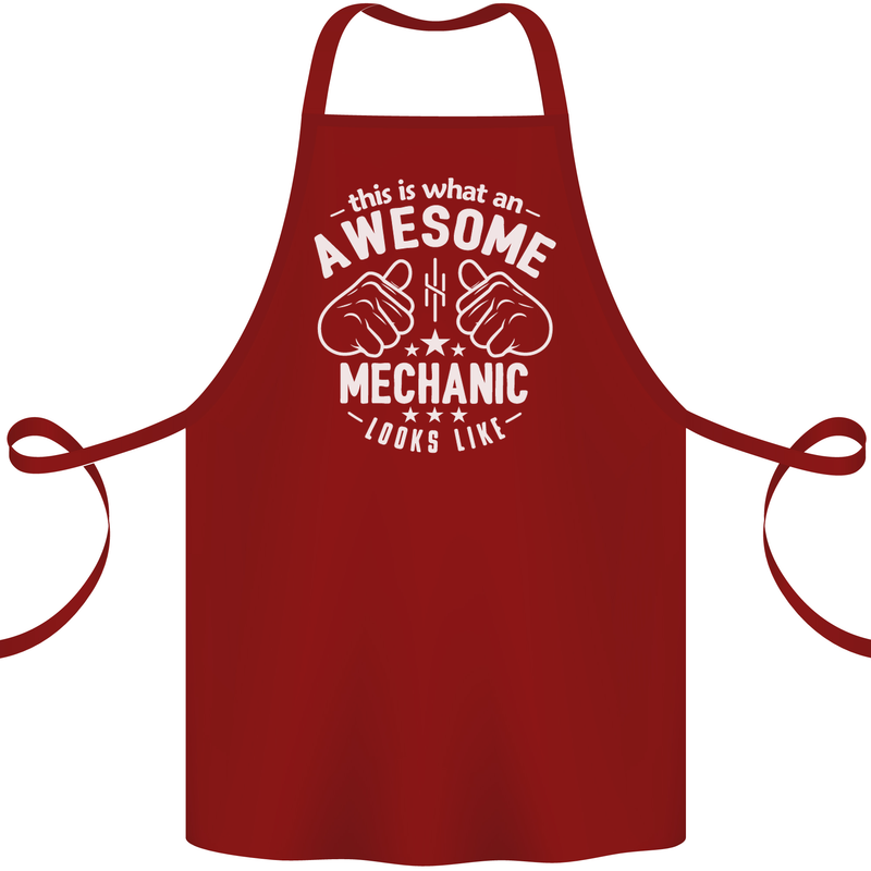 This Is What an Awesome Mechanic Looks Like Cotton Apron 100% Organic Maroon