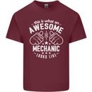This Is What an Awesome Mechanic Looks Like Mens Cotton T-Shirt Tee Top Maroon