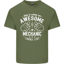 This Is What an Awesome Mechanic Looks Like Mens Cotton T-Shirt Tee Top Military Green
