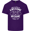 This Is What an Awesome Mechanic Looks Like Mens Cotton T-Shirt Tee Top Purple