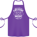 This Is What an Awesome Medic Looks Like Cotton Apron 100% Organic Purple