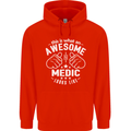 This Is What an Awesome Medic Looks Like Mens 80% Cotton Hoodie Bright Red