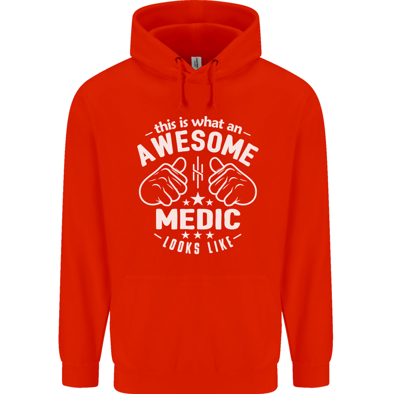 This Is What an Awesome Medic Looks Like Mens 80% Cotton Hoodie Bright Red