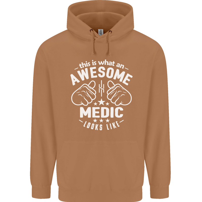 This Is What an Awesome Medic Looks Like Mens 80% Cotton Hoodie Caramel Latte