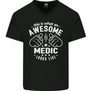 This Is What an Awesome Medic Looks Like Mens V-Neck Cotton T-Shirt Black