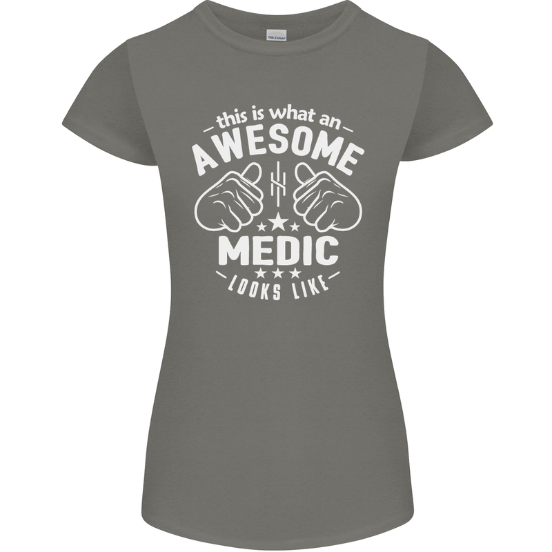 This Is What an Awesome Medic Looks Like Womens Petite Cut T-Shirt Charcoal