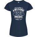 This Is What an Awesome Medic Looks Like Womens Petite Cut T-Shirt Navy Blue