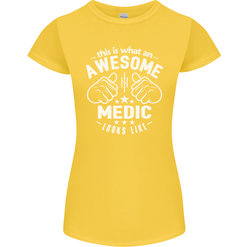 This Is What an Awesome Medic Looks Like Womens Petite Cut T-Shirt Yellow