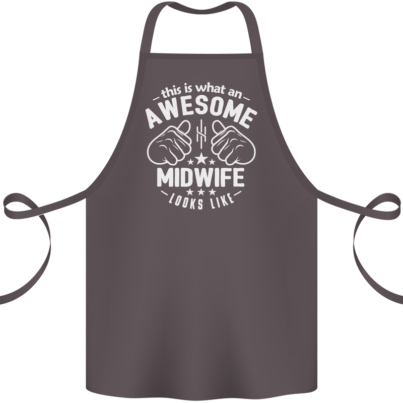 This Is What an Awesome Midwife Looks Like Cotton Apron 100% Organic Dark Grey