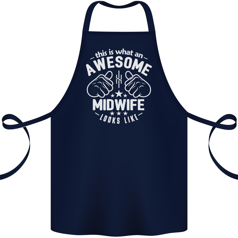 This Is What an Awesome Midwife Looks Like Cotton Apron 100% Organic Navy Blue