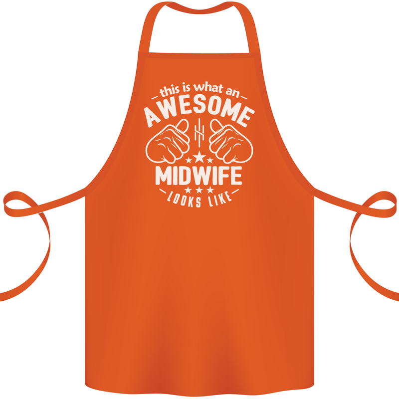 This Is What an Awesome Midwife Looks Like Cotton Apron 100% Organic Orange