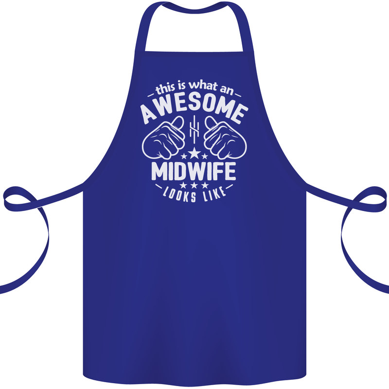 This Is What an Awesome Midwife Looks Like Cotton Apron 100% Organic Royal Blue