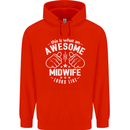 This Is What an Awesome Midwife Looks Like Mens 80% Cotton Hoodie Bright Red