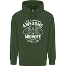 This Is What an Awesome Midwife Looks Like Mens 80% Cotton Hoodie Forest Green