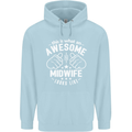 This Is What an Awesome Midwife Looks Like Mens 80% Cotton Hoodie Light Blue