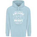 This Is What an Awesome Midwife Looks Like Mens 80% Cotton Hoodie Light Blue
