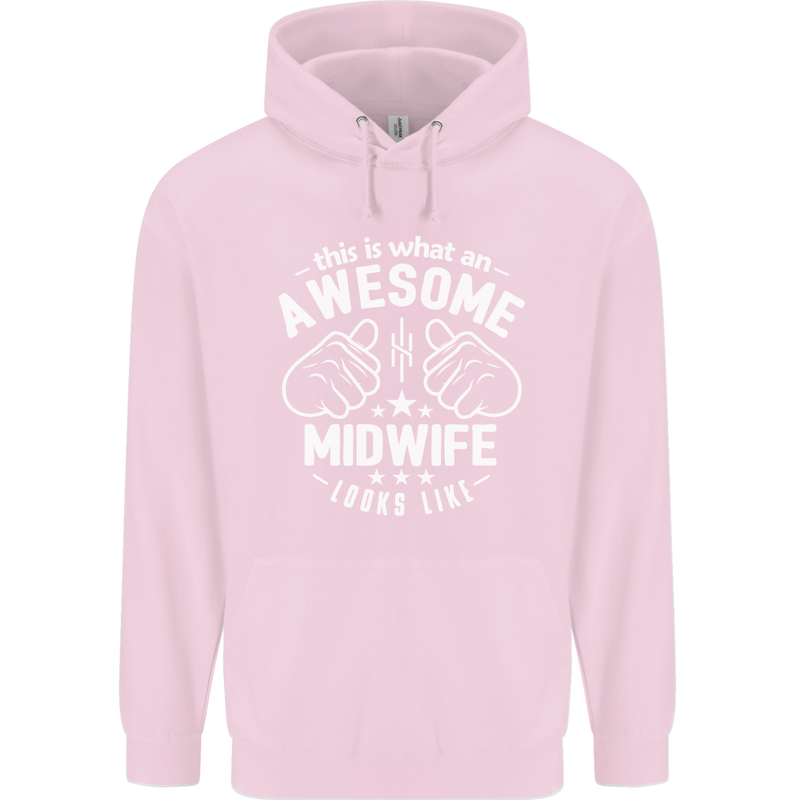 This Is What an Awesome Midwife Looks Like Mens 80% Cotton Hoodie Light Pink