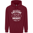 This Is What an Awesome Midwife Looks Like Mens 80% Cotton Hoodie Maroon