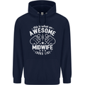 This Is What an Awesome Midwife Looks Like Mens 80% Cotton Hoodie Navy Blue
