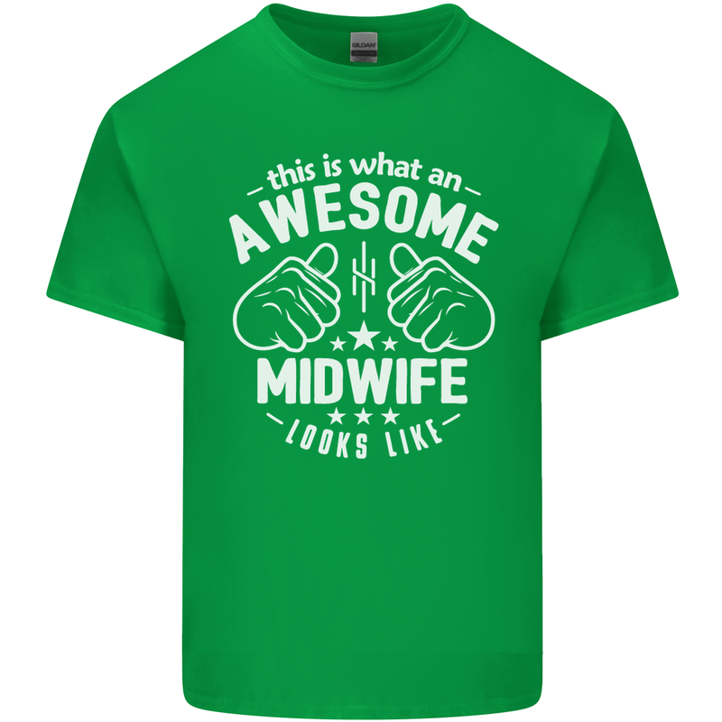 This Is What an Awesome Midwife Looks Like Mens Cotton T-Shirt Tee Top Irish Green